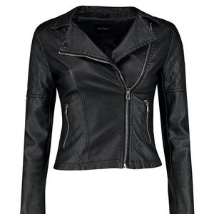 Faux leather biker jacket